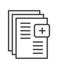 Booklet page icon vector in thin line style. Outline symbol for reference, paper, documents.
