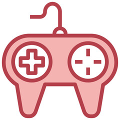 Technology And Devices_game controller red line icon,linear,outline,graphic,illustration