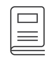 Booklet page icon vector in thin line style. Outline symbol for reference, paper, documents.