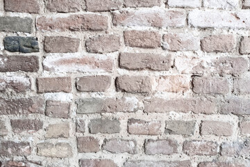 Stone wall texture with red bricks. Brick natural background