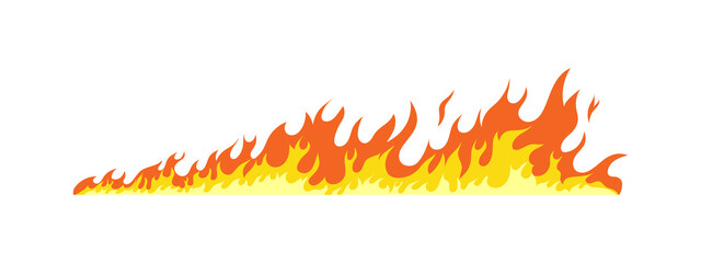Fire flames. Flammable line blaze hot temperature. Vector fire flames