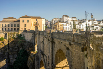 Naklejka na ściany i meble Beautiful view of historic roman bridge in Ronda, Spain