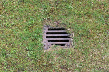 Drain In Grass Texture