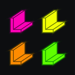 Beam four color glowing neon vector icon