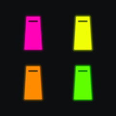 Bag four color glowing neon vector icon