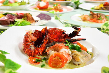 フレンチコース　オマール海老のグリル