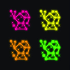 Astronomy four color glowing neon vector icon
