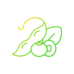 Soybean gradient linear vector icon. Healthy foods. Natural milk source. Organic ingredients full of nutritions. Thin line color symbols. Modern style pictogram. Vector isolated outline drawing