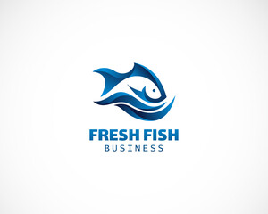 fresh fish logo creative color gradient sign symbol emblem restaurant