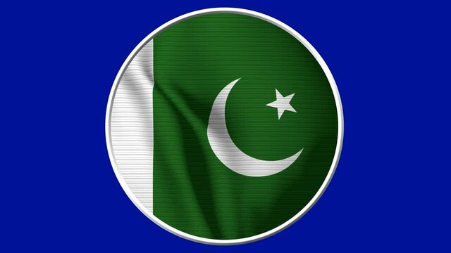 Pakistan Circular Flag Loop - Realistic 4K flag waving in the wind. Seamless loop with highly detailed fabric texture. Loop ready in 4k resolution