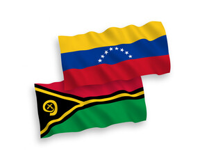 Flags of Venezuela and Republic of Vanuatu on a white background