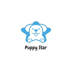 puppy logo star. vector illustration