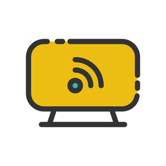 Television , Internet of Things filled outline icon.