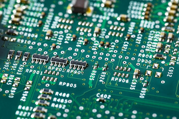 Obraz premium コンピューターの複雑な電子回路