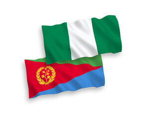 Obraz premium Flags of Eritrea and Nigeria on a white background