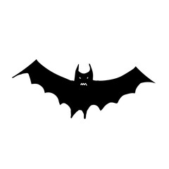 Vector image of a bat for Halloween. Black outline. Hand-drawn. Design of posters, postcards, invitations for holidays, decor.