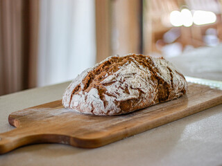 homemade rye and spelt bread with leaven