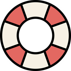 rubber ring color outline icon