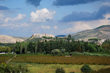 Fototapeta na wymiar countryside landscape and old castle