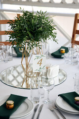table set for a wedding reception