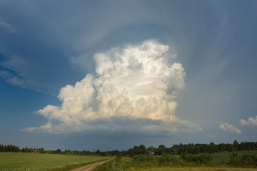 Naklejka premium Cumulonimbus capillatus incus cloud, isolated storm cloud