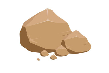 rock isolated on white background. Vector illustration.