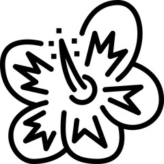 Obraz premium hibiscus flower outline icon