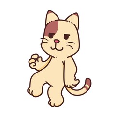 Cute Adorable Happy Lazy Brown Cat cartoon doodle vector illustration flat design style