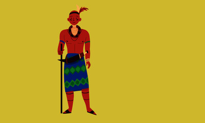 African Tribal Man Illustration