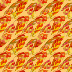 A repeating pattern with autumn leaves. Suitable for fabric design, accessories, home textiles, or application backgrounds.