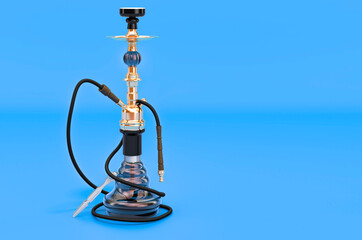 Hookan on blue backdrop, 3D rendering