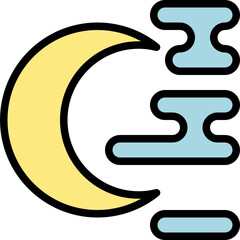 moon color outline icon