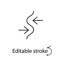 Strength material outline icon. Fabric feature. Elastic textile industry. Material quality. Fiber type