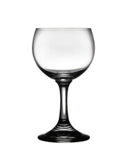 Empty wine glass isolated on white background