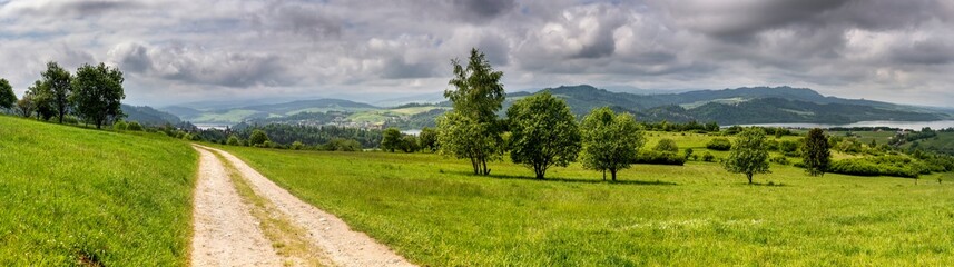 Fototapeta na wymiar Beautiful landscape panorama in Podhale, Poland