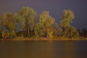 River Tisa in Novi Becej after the midnight.