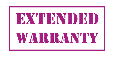  EXTENDED WARRANTY Vector stamp. White isolated
