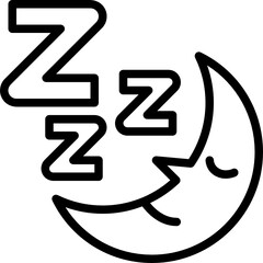 sleeping moon outline icon