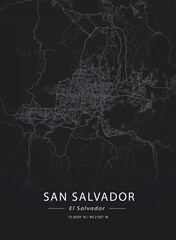 Map of San Salvador, El Salvador