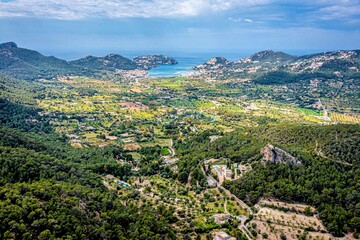 Obraz premium view from the top of the mountain, landscape mallorca island, spain