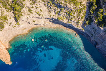blue water surface in ibiza, spain