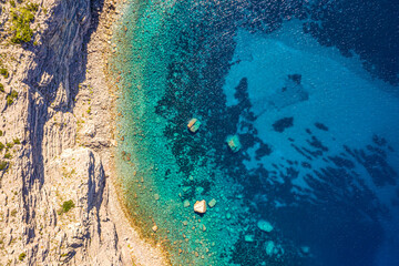 blue water surface in ibiza, spain