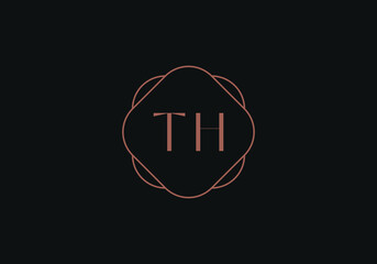 Initial letters TH logo design template - obrazy, fototapety, plakaty