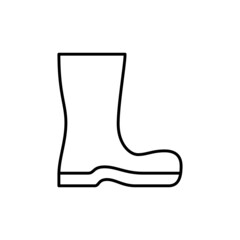 Boots icon in flat black line style, isolated on white background 