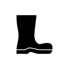 Boots icon in solid black flat shape glyph icon, isolated on white background 
