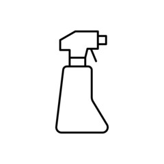 detergent cleaning spray icon in flat black line style, isolated on white background 