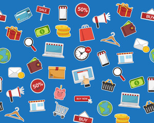 Vector flat seamless texture pattern e-commerce