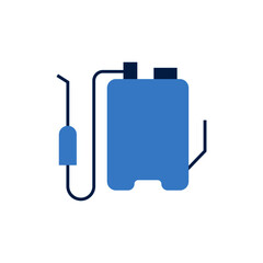 Backpack sprayer icon in solid black flat shape glyph icon, isolated on white background 