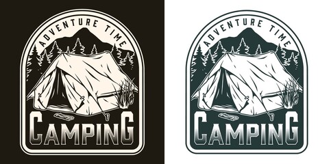 Camping monochrome vintage logo