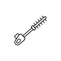 Long pole saw icon in flat black line style, isolated on white background 